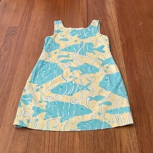 Lilly Pulitzer Girls Shift Ocean Fish Print Dress